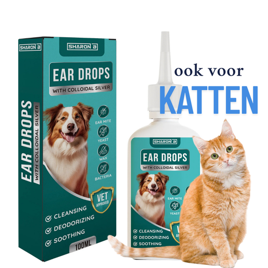 Oordruppels kat - met colloïdaal zilver - antibacterieel - voor schone, jeukvrije kattenoortjes