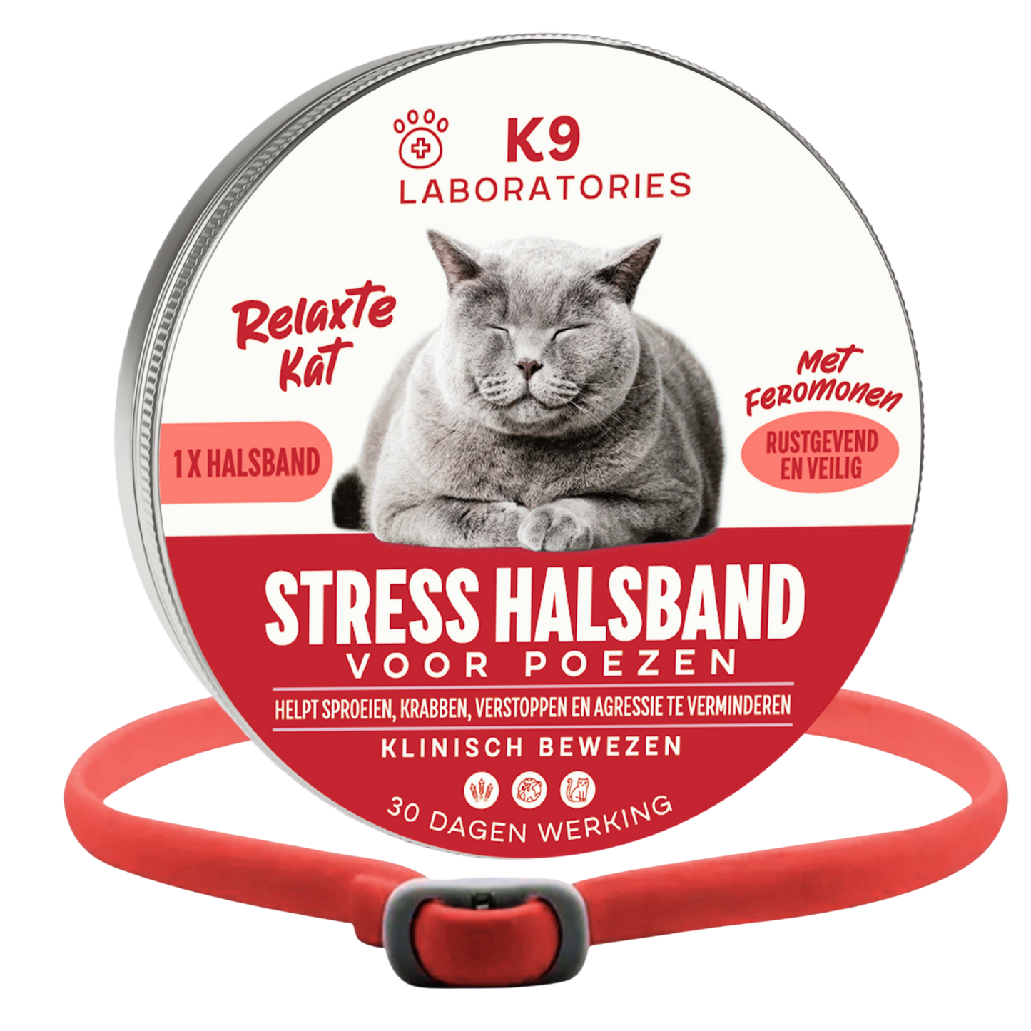 Stress halsband - met feromonen - voor kalmte, rust en balans bij katten