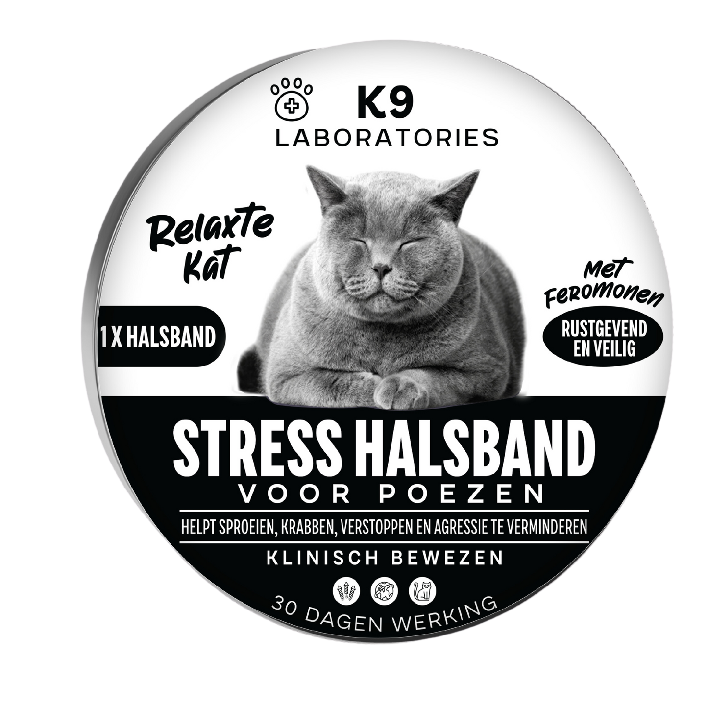 Stress halsband - met feromonen - voor kalmte, rust en balans bij katten