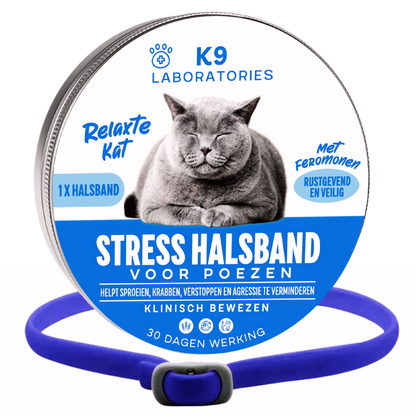 Stress halsband - met feromonen - voor kalmte, rust en balans bij katten