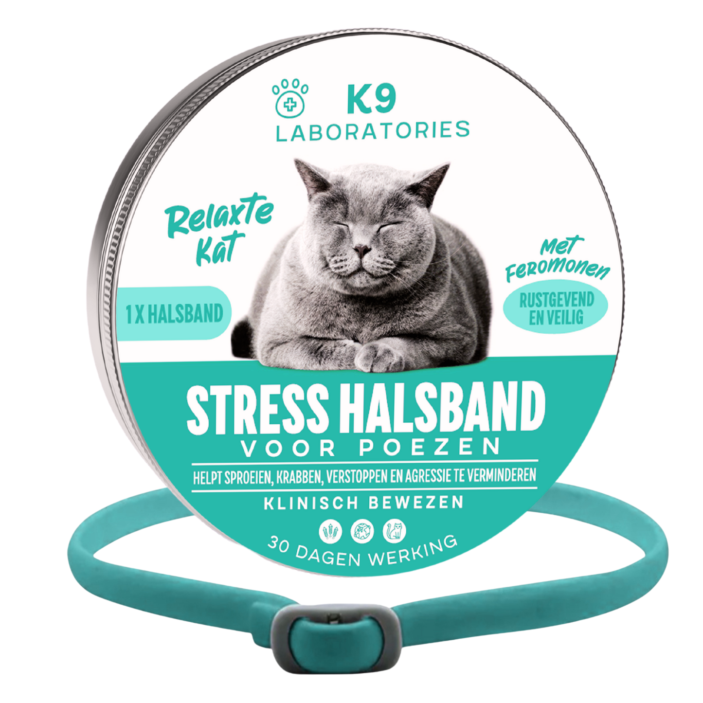 Stress halsband - met feromonen - voor kalmte, rust en balans bij katten