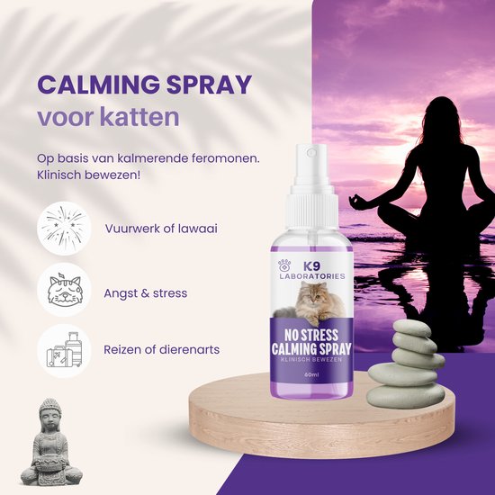 No Stress Calming spray - haalt de scherpe randjes eraf bij onrustige katten