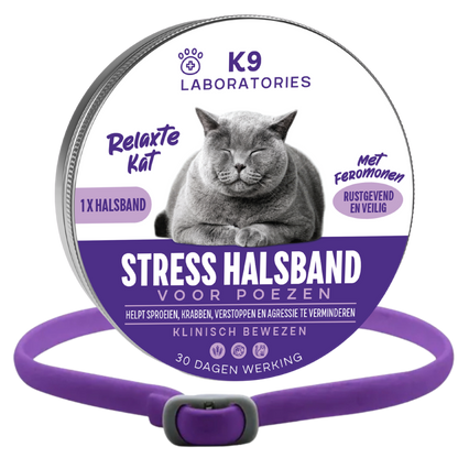 Stress halsband - met feromonen - voor kalmte, rust en balans bij katten